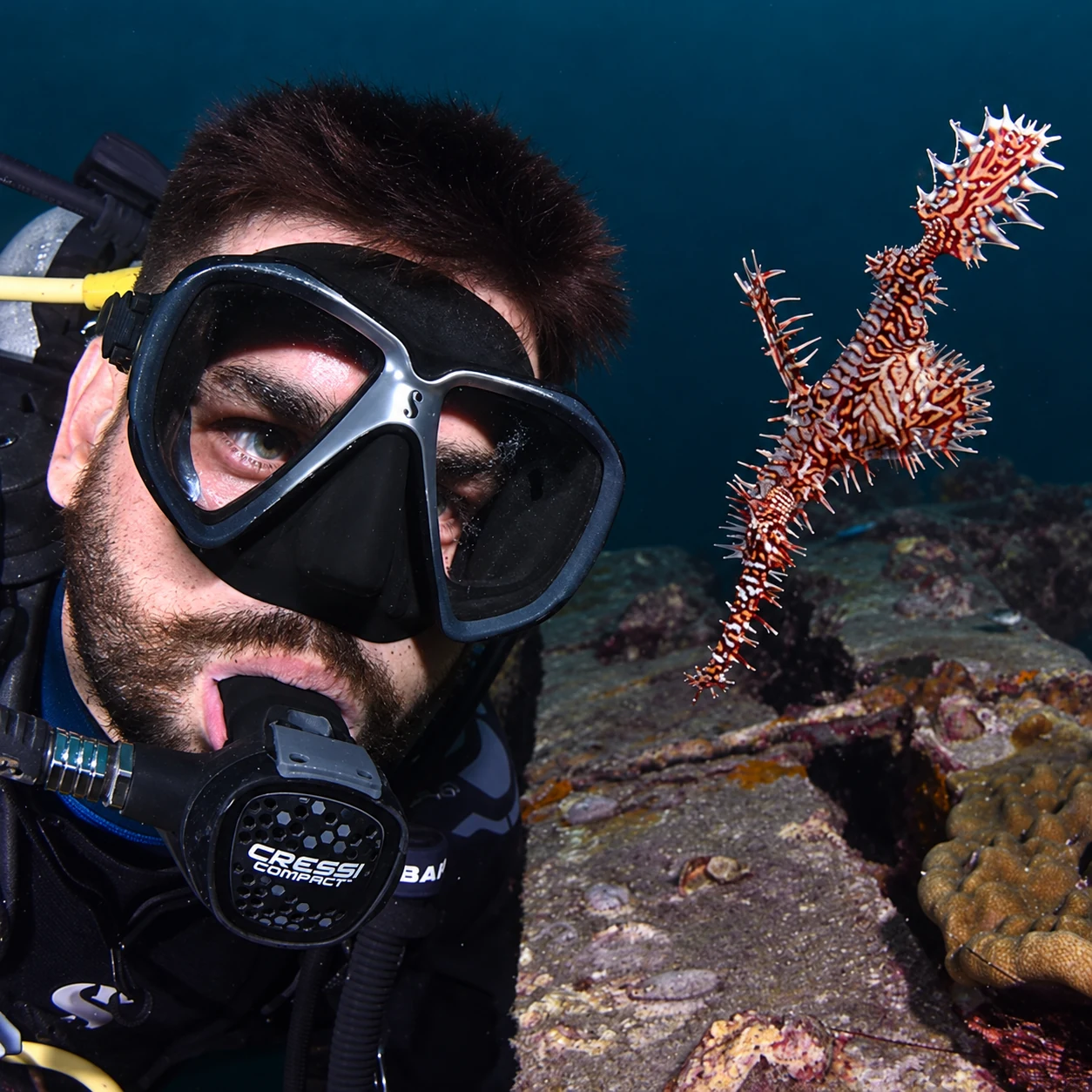 Ondřej Hynar in diving equipment